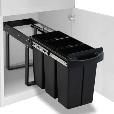 Obrázok produktu pre Výsuvný smetný kôš do kuchynskej skrinky pomalé zatváranie 36 l