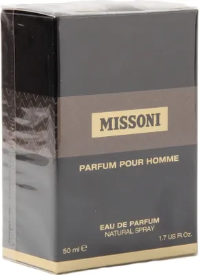 A product box for Missoni Eau De Parfum for men.