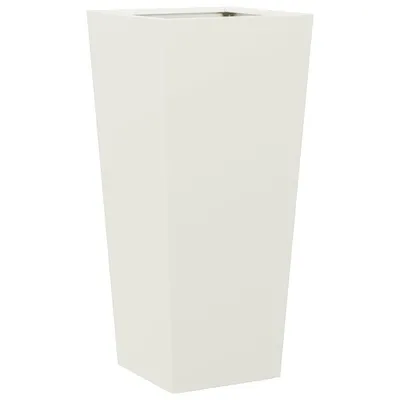 Image de vidaXL Bac à plantes blanc 35x35x75 cm acier