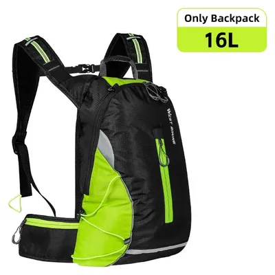 Produktbild von Fahrradrucksack 16L - Sport Rucksack - Ultraleicht Atmungsaktiv - Wasserabweisend - Für Radfahren Wandern Laufen - Nur Rucksack Ohne Trinkblase - Grün