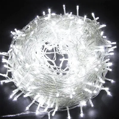 Produktbild von Lichterkette 50m 500 LED 8 Lichtmodi Wasserdicht Innen Außen Weihnachten Hochzeit Party Garten Deko, Weiß