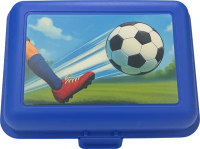 Produktbild von Vorratsdose School-Box groß - BPA-freie Brotdose Kinder mit Trennschale & Klickverschluss - robuste Lunchbox  Germany - Motiv Fußball