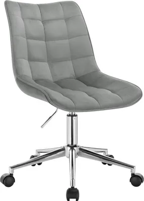 Produktbild von Happyment Ergonomischer Bürostuhl aus Samt – Höhenverstellbar – Auf Rollen – Für Erwachsene – Hellgrau