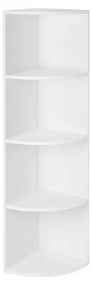 Immagine prodotto di Scaffale angolare a 4 ripiani | Bianco | 30x30x129,5 cm