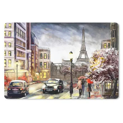Produktbild von MuchoWow® Mauspad Mousepad Gemälde - Paris - Frankreich - Öl 27x18 cm - Mousepads - Maus Mat - Pad - Mausunterlage - Büroartikel - Desk Matten
