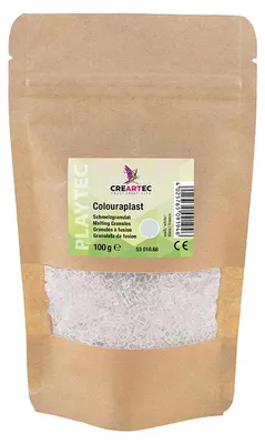 Produktbild von CREARTEC Colouraplast 100g - in leuchtendem Weiß - zum Basteln kreativer Dekorationen und Geschenke - Bastelspaß für die ganze Familie