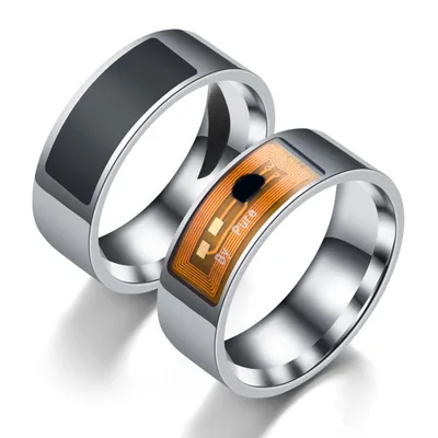 Produktbild von NFC Smart Magic Edelstahl Wearable Mode Finger Ring für Mobiltelefone-Schwarz-Größen: USA 13