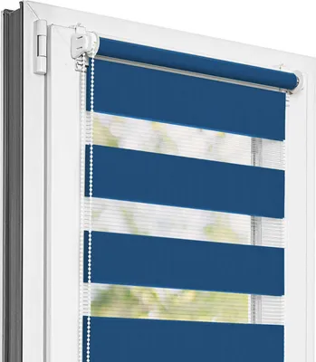 Produktbild von Estika Doppelrollo Klemmfix - 30 x 150 cm - Marine - Duo Rollo ohne Bohren