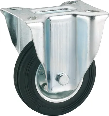 Produktbild von Dörner + Helmer 713202 Vollgummi-Bockrolle mit Rollenlager 160 x 40 mm/Platte 140 x 110 mm