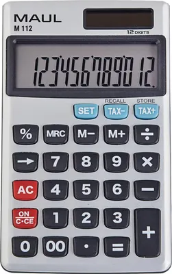 Image de Calculatrice de poche MAUL M 112 affichage LCD 1 ligne, 12 chiffres pile solaire 11.9 x 7 x 1 cm argent