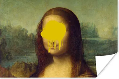 Produktbild von MuchoWow® Poster Mona Lisa - Leonardo da Vinci - Gelb 120x80 cm - Bilder