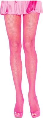 Produktbild von Neon Pinke Netzstrumpfhose als Kostümzubehör