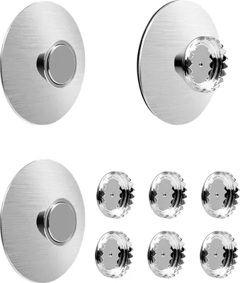 Produktbild von 3er magnetischer Seifenhalter ohne Bohren, selbstklebender Seifenhalter aus Edelstahl mit Magnet, magnetische Seifenschale, Seifenablage mit 6 Plättchen für Magnetseifenhalter für Dusche, Waschbecken