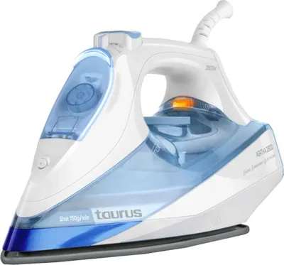Productafbeelding van Taurus Agatha 2800, Stoom- en droogstrijkfunctie, Keramische strijkzool, 170 g/min, Blauw, Wit, 2800 W, 2800 W