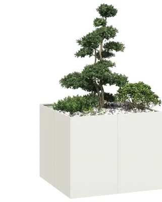 Zdjęcie produktu dla Maison Exclusive - donica biała 100x100x80 cm stal