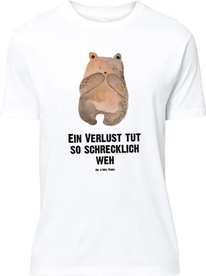 Produktbild von Mr. & Mrs. Panda Größe M T-Shirt Bär Verlust - Weiß - Geschenk, Trauer Trauergeschenk Traurig Trösten Trost Liebeskummer, Herren, Teddy, Shirt, Tshirt, mit Spruch
