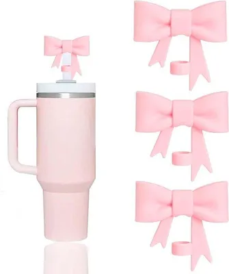 Produktbild von Silikonische Trinkglasabdeckungen für 30 und 40 oz Becher - Set aus 3 - Wiederverwendbare Trinkrutenabdeckung - 10 mm Ruten - Trinkrutenbeschützer für Umfallbecher