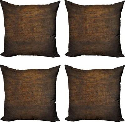 Produktbild von ABAKUHAUS Hölzern Kissenbezug Set (4 Stück), Antike Holzweinlese, Moderner Doppelseitiger Digitaldruck, 60 cm x 60 cm, Chestnut und Brown