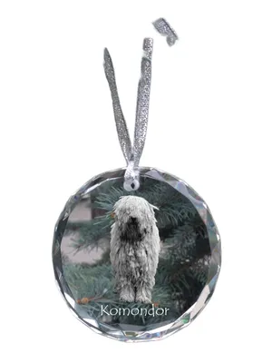 Obrázek produktu pro Komondor - křišťálová ozdoba s fotografií, fotografie psa v křišťálu, personalizovaná vánoční ozdoba značky Art-Dog