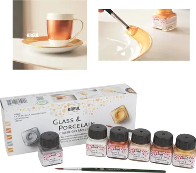Immagine prodotto di KREUL Glass & Porcelain Classic, set di 6 colori metallizzati