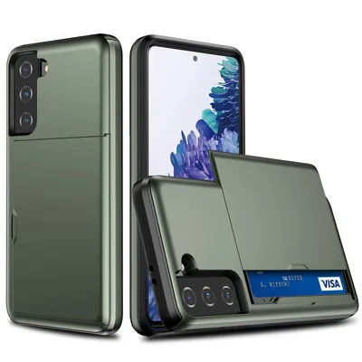 Image de Coque de protection König Design compatible avec le Samsung Galaxy S21, en plastique souple, de couleur verte
