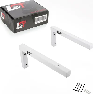 Produktbild von 2x Wandkonsole Waschtischhalterung Regalträger Weiß 350 mm Winkel