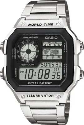 Produktbild von Casio Herrenuhr AE1200WHD1AVEF, Edelstahl Silber, Digitalanzeige, Quarz, 10 ATM Wasserdicht