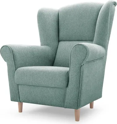 Produktbild von Ohrensessel Stuhl, modernes Design, klassische Steppung, schlichter Stil, weicher Stoff, Wohnzimmer, Schlafzimmer, Gästezimmer, Sessel ,modernes Interieur, Klassisch, einfacher Stil, hoher Komfort - Sessel SILABELLA Mintgrün