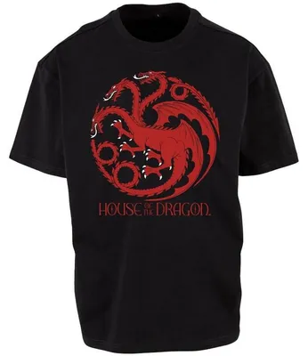 Produktbild von Game Of Thrones T-Shirt Uni House of the Dragon - Red Three Headed Dragon Emblem schwarz 3XL