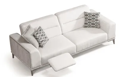 Productafbeelding van Modern witte stoffenbank, 2-zits, voor de woonkamer, luxe sofa