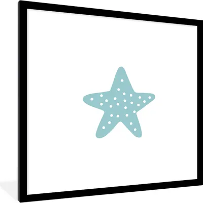 Produktbild von MuchoWow® Gerahmtes Poster Stern - Punkte - Pastell - Mädchen - Jungen - Kinder 40x40 cm - Poster mit Schwarzem Bilderrahmen Wandposter Rahmen Foto Bilder - Poster - Plakat im Rahmen