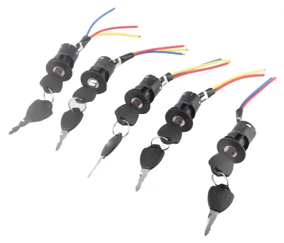 Zdjęcie produktu dla 5Zestaw elektryczny skuter rowerowy blokada zasilania klucz przełącznik drzwi