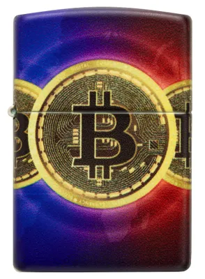 Produktbild von ZIPPO - Crypto Design - 540 Color 540 White Matte Weiß Bitcoin Krypto Sturmfeuerzeug nachfüllbar Benzin 60006211