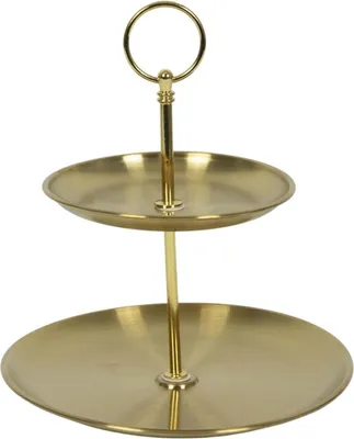 Produktbild von Etagere goud 2-laags rvs ø14xh20cm