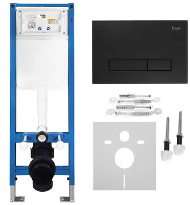 Obrázok produktu pre Rea Podomietkový Inštalačný Set Slim 024n Pre Wc S Tlačidlom Hd Black