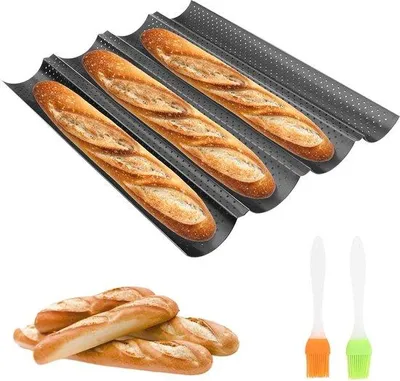 Produktbild von Famanu Baguetteform für 4 Baguettes - Antihaft, Perforierte Backform