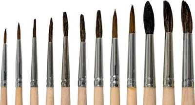 Produktbild von Schulmalpinsel-Set, Feinhaarpinsel, 1-12