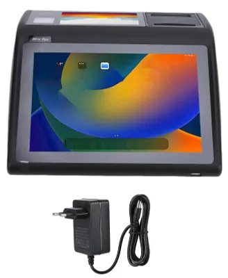 Immagine prodotto di Terminale POS, display da 10,1 pollici e 5 pollici, doppio schermo, larghezza di 58 mm, stampante termica, scanner di codici a barre, ideale per negozi al dettaglio, ristoranti, minimarket, con spina di tipo europeo