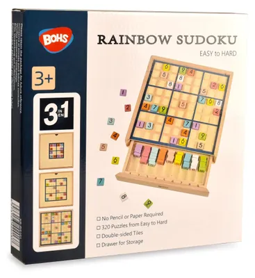 Obrázok produktu pre Drevená Sudoku hlavolam, 3 v 1, 320 hlavolamov, pre detskú hru