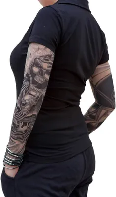 Produktbild von Oblique Unique Tattoo Ärmel Strümpfe Armstulpen Motiv - bats under flames