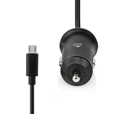 Produktbild von Nedis Auto-Ladegerät - 12 W - 1x 2.4 A - Anzahl der Ausgänge: 1 - Micro USB (Fixed) Kabel - 1.00 m - Single Voltage Output