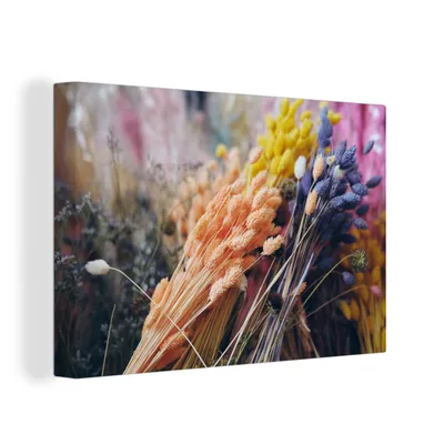 Obrázok produktu pre OneMillionCanvasses® - Maľba na plátne - Obraz na plátne Nástenná maľba na plátne - Sušené kvety - Farby - Zátišie - 150x100cm - Fotografia na plátne