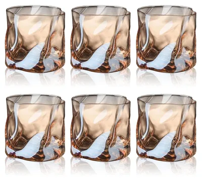 Obrázek produktu pro Sada 6 sklenic na whisky s nepravidelným tvarem, objem 200 ml
