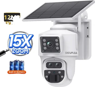 Zdjęcie produktu dla Solarna kamera bezpieczeństwa, rozdzielczość 12 MP, 15-krotny zoom, 12 MP 4G 15X ZOOM