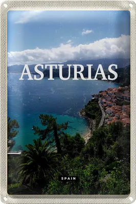 Produktbild von Blechschild Reise 20x30cm Asturias Spain grüner Diamant