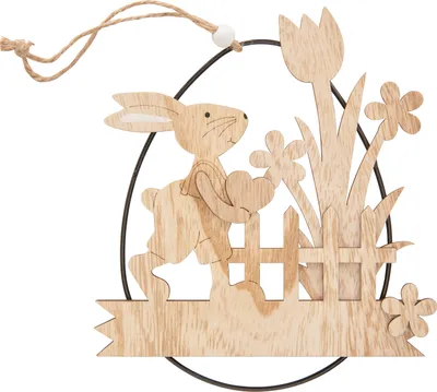 Produktbild von VBS Ei-Anhänger, Holz / Metall Osterhase