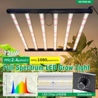 Produktbild von LED-Pflanzenlampe - Grow-Lampe - 720 W - LM281B-Chip - Vollspektrum - Faltbar - Stufenlos dimmbar 0–100 % - Integriertes Netzteil