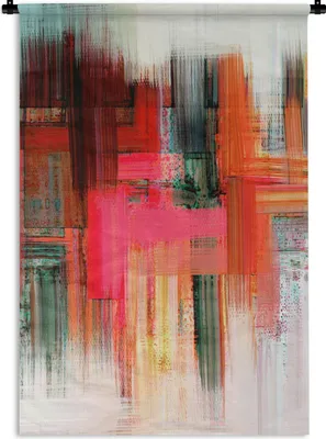 Produktbild von MuchoWow® Wandteppich Wandbehang Ölgemälde - Abstrakt 90x135 cm Tapisserie Dekoration Wandtuch - Baumwolle - Wandskulptur