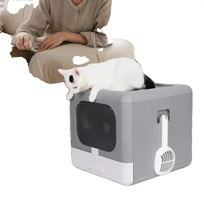 Immagine prodotto di Contenitore per lettiera, design pieghevole, cassetto per una facile pulizia, GRIGIO