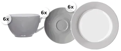 Produktbild von Kaffeeservice 18 tlg. Doppio grau